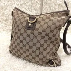 GUCCI ショルダーバッグ サコッシュ 斜め掛け GG キャンバス アビー