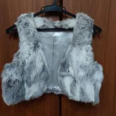 ラビットファー　ショートベスト