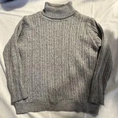 ニット　タートルネック　ハイネック　グレー　120
