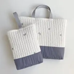 ヌビ　星　月　スター　入園入学　2点セット　男の子　女の子　韓国　ブルーグレー