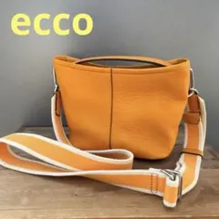 ecco ショルダーバッグ 2Way レザー　ワイドストラップ