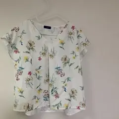 SHIPS フラワープリントカットソーVネック