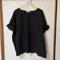 Samansa Mos2 【クールコットン】袖フリルTブラウスのサムネイル