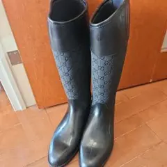 GUCCI マーモント レインブーツ長靴ミドルブーツマットラバーブラック