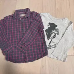 トップス2点セット　チェックシャツ