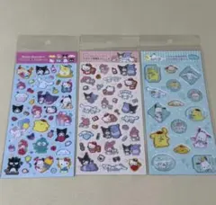 サンリオ　ラメ入り樹脂もりシール　すりガラス風シール