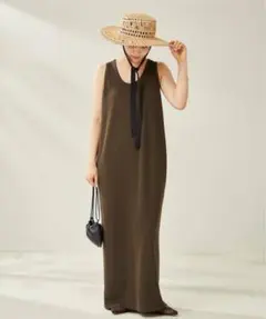 plage リブタンクワンピース　カーキA 36サイズ