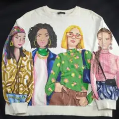 ZARA イラストプリント スウェット Mサイズ