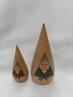 木製 郷土玩具 創作こけし 2体セット　昭和レトロ