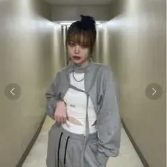 【XU/エックスユー】2way bolero ボレロ 重ね着 スウェット グレー