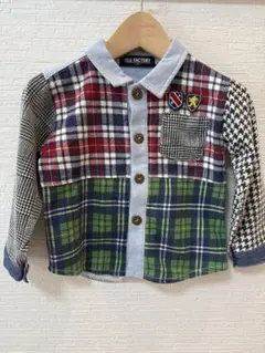 チェック柄長袖シャツ 95cm クリスマス