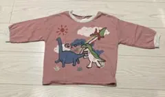 PATAGON 恐竜さんトップス 長袖 90 ピンク バックプリントが可愛い