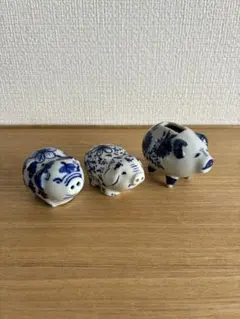 猪型 磁器製 香合 染付 - メルカリ