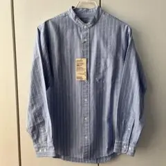 無印良品　洗いざらしオックス　スタンドカラー長袖シャツ