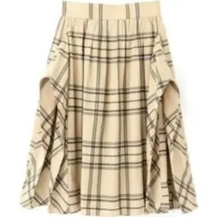 ジルスチュアート サラメモリーチェック柄タックスカート ひざ丈 サイズ2