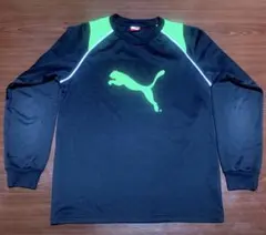PUMA 長袖カットソー ブラック/グリーン　160センチ