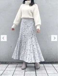 dazzlin カラーレースセミマーメイドスカート