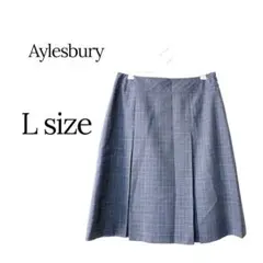 Aylesbury東京スタイル ウール100％チェックフレアスカートのサムネイル