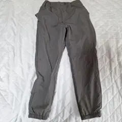 グレー ゴムウエスト ロングパンツ