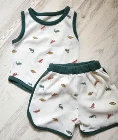 週末限定！恐竜柄ショートパンツセット 　90