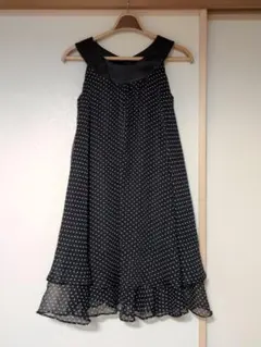 Catherine Cottage 黒ドット柄ワンピース 140