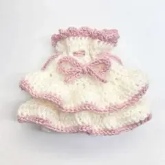 巾着 フリル リボン 韓国 可愛い Y2K 編み物 かぎ針編み バレエコア