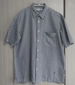 ユニクロ JW ANDERSON ギンガムチェック 半袖 L サッカー地 しじら