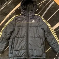 adidas フード付き黒中綿コート