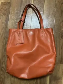 バーバリー　BURBERRY オレンジ トートバッグ　レザー　あ4のサムネイル