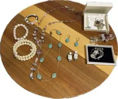 パールとターコイズのアクセサリーセット