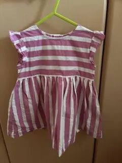 ベビー服 ストライプ柄 フリル ワンピースのサムネイル