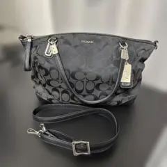 COACH シグネチャー 2way ハンドバッグ ショルダーバッグ　ブラックのサムネイル