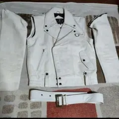 レアモデル日本製　袖脱着でベストに本革ダブルライダース　ダメでも対応有