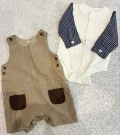 【petit main】コーデュロイロンパース 80cm インナー付き