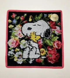 フェイラーハンカチ　スヌーピータウン　ウッドストック赤色SNOOPY花柄バラ黒色のサムネイル
