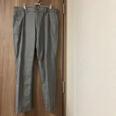 グレー ヘリンボーン スラックスＬＬ　股下75 サイドゴム