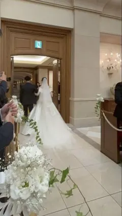 [タカミブライダル] ロングベール　ＯＷ-ＬイタリアンチュールCVT001