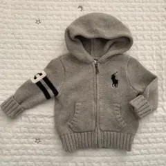 Ralph Lauren フード付きニットアウター 6M 70cm グレー