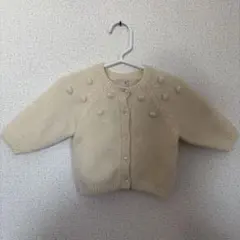 プティマイン ぽんぽん付きカーディガン 70