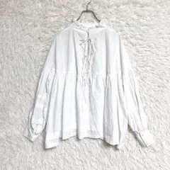 Chico チコ フロントリボンフリルブラウス ホワイト フリーサイズ