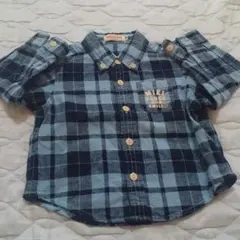 値下げ ミキハウス チェックシャツ80