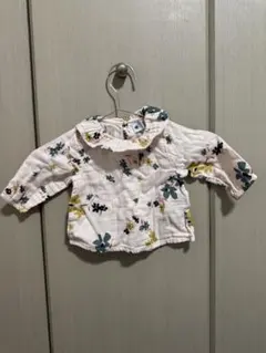 q*2様 プチバトー　花柄コットン長袖シャツ(~95cm)