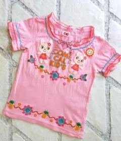 ❤CK❤プリント Tシャツ♡子供服/100♡半袖♡フリル♡綿♡うさぎ♡ピンク♡