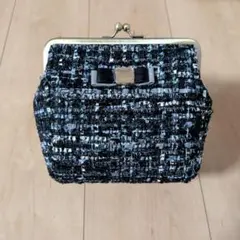 ツイード がま口ポーチ
