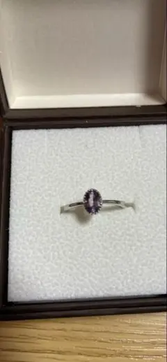 シルバー925 アメジストオーバルカットリング9号