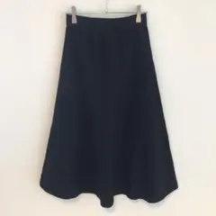 ✨綿100%✨ ユニクロ 【S】 フレアスカート 黒 Aライン シンプル 綺麗め