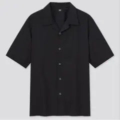 ユニクロ オープンカラーシャツ 半袖 黒 XL レーヨンコットン オーバーサイズ