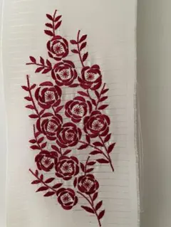 アンティーク復刻半衿　絽　半襟　刺繍　薔薇　ポリエステルのサムネイル