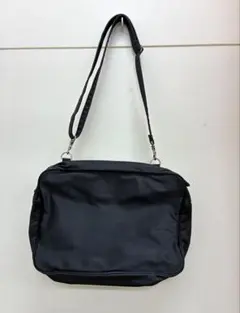 黒肩掛けバッグ　黒ナイロンビジネスバッグ　ブラックビジネスショルダーバッグ