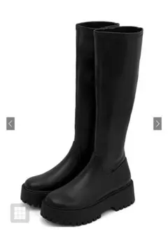 ストレッチ厚底ロングブーツ